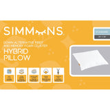 Simmons Down Alternative/Memory Foam Hybrid Standard/Queen 20x26 Pillow