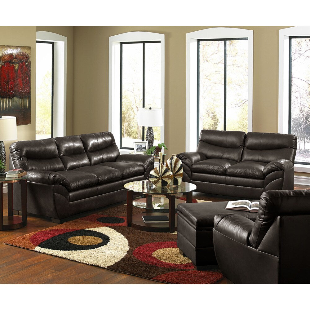 Simmons Upholstery Soho Brown Bonded Leather Loveseat