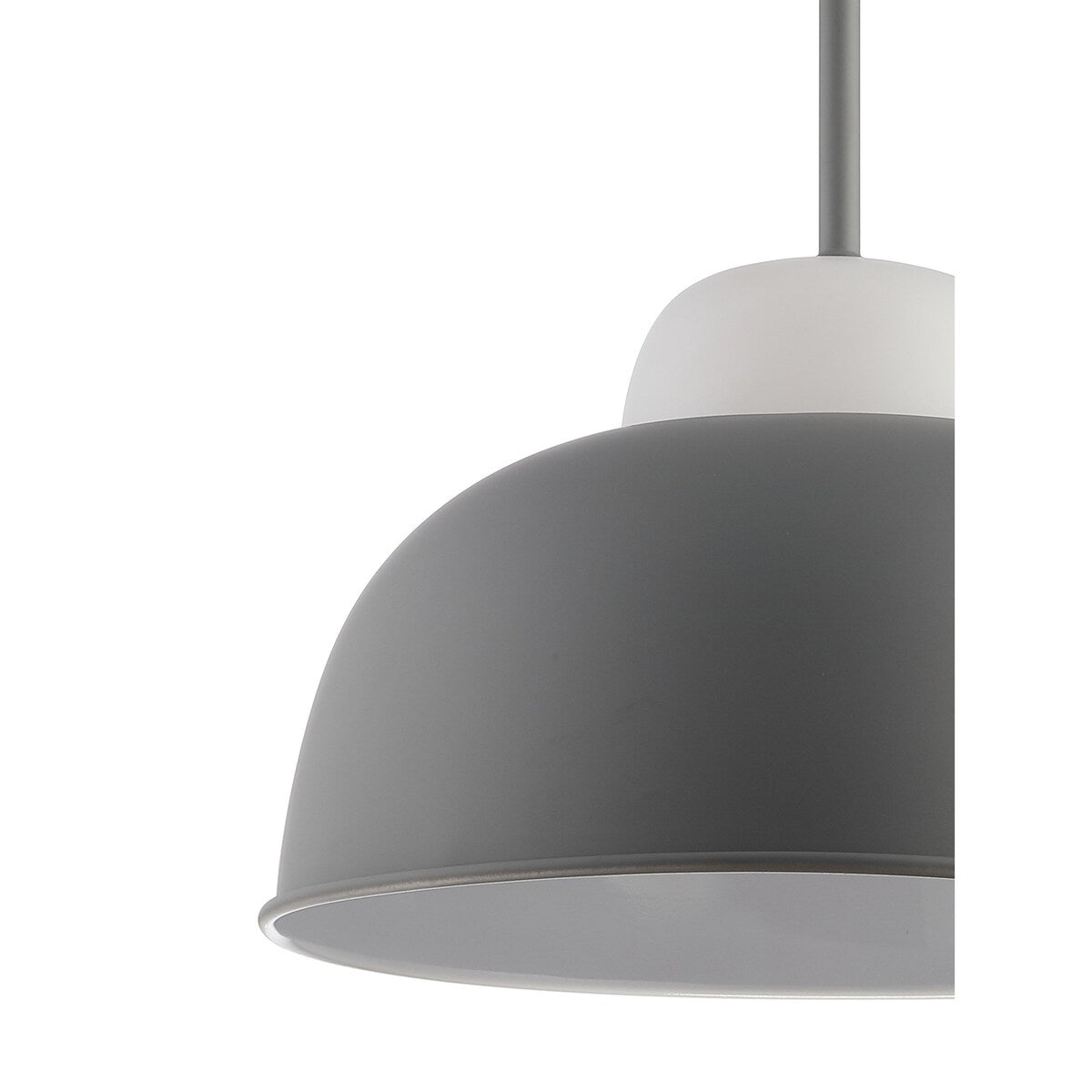 Simon 12" Adjustable Metal/Glass LED Pendant, Gray by JONATHAN Y