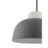 Simon 12" Adjustable Metal/Glass LED Pendant, Gray by JONATHAN Y