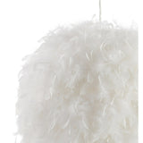 Simon 19" Feather Metal Adjustable LED Pendant, White by JONATHAN Y