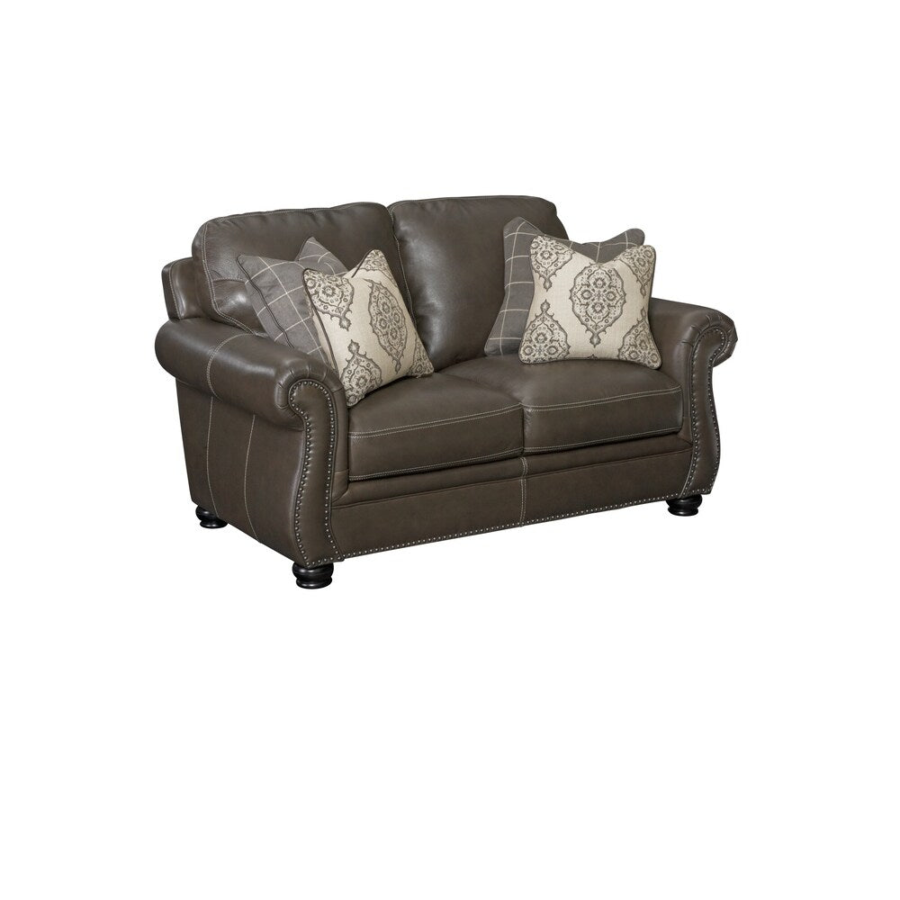 Simon Li Billings Top Grain Leather Love Seat