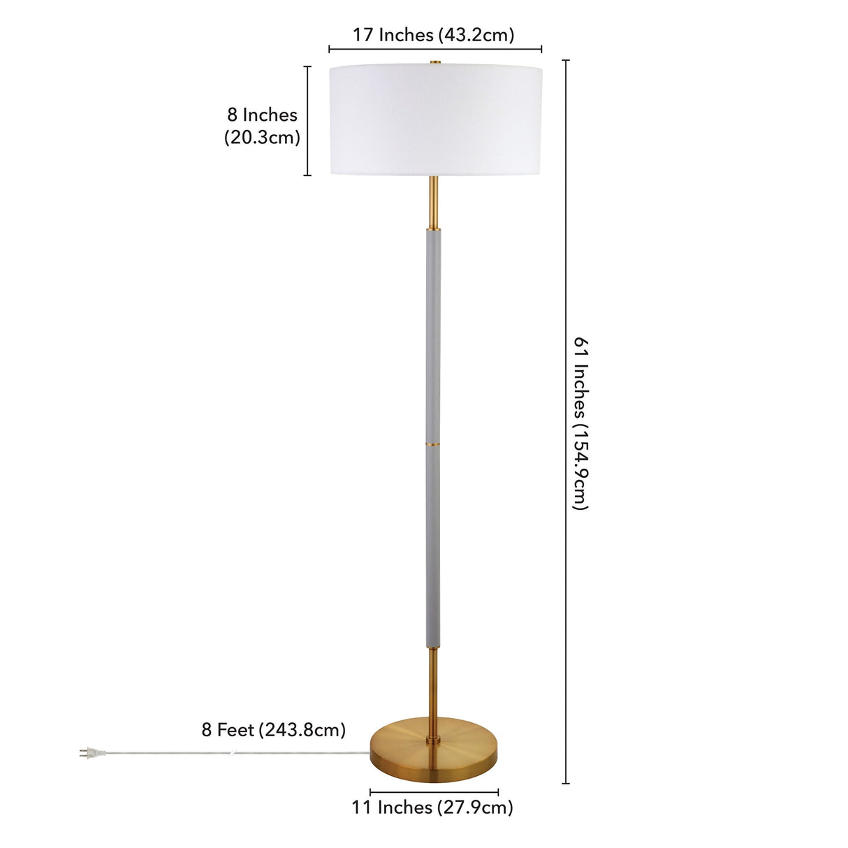 Simone 2-Light Floor Lamp with Fabric Shade