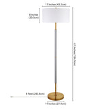 Simone 2-Light Floor Lamp with Fabric Shade