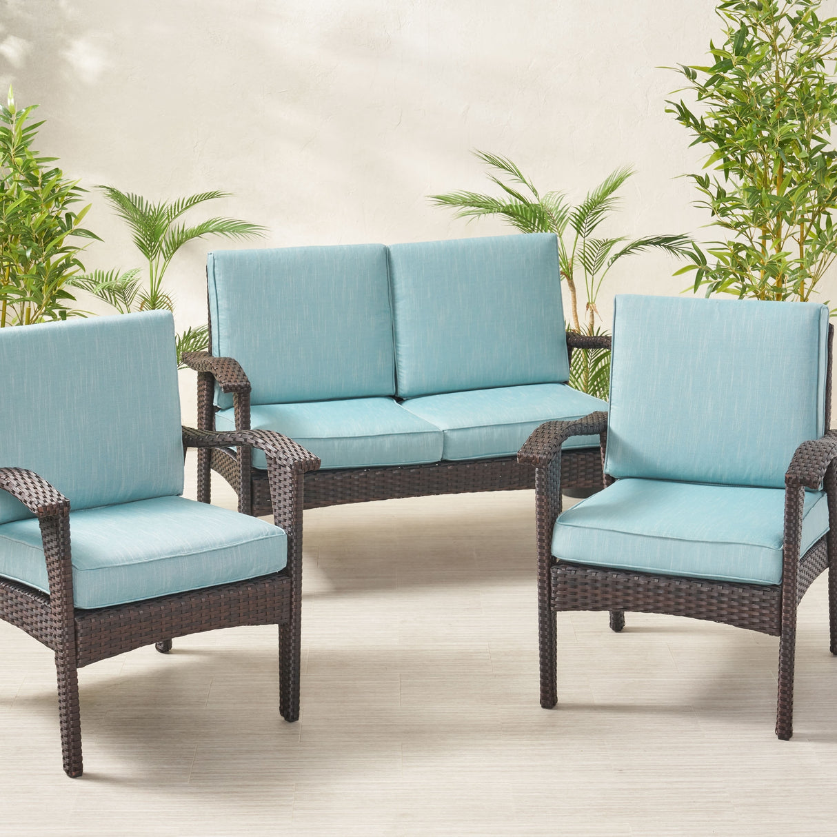 Simone Loveseat and Club Chair Cushions Set by Christopher Knight Home