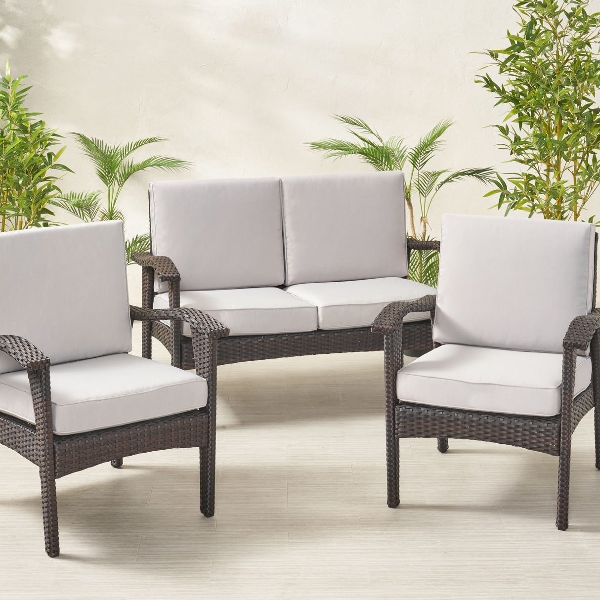 Simone Loveseat and Club Chair Cushions Set by Christopher Knight Home