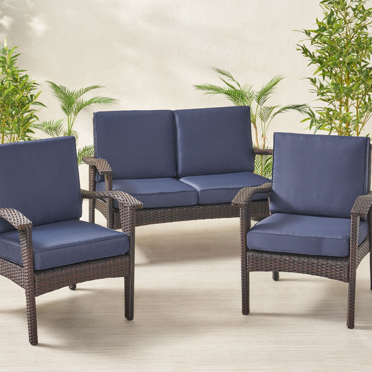Simone Loveseat and Club Chair Cushions Set by Christopher Knight Home