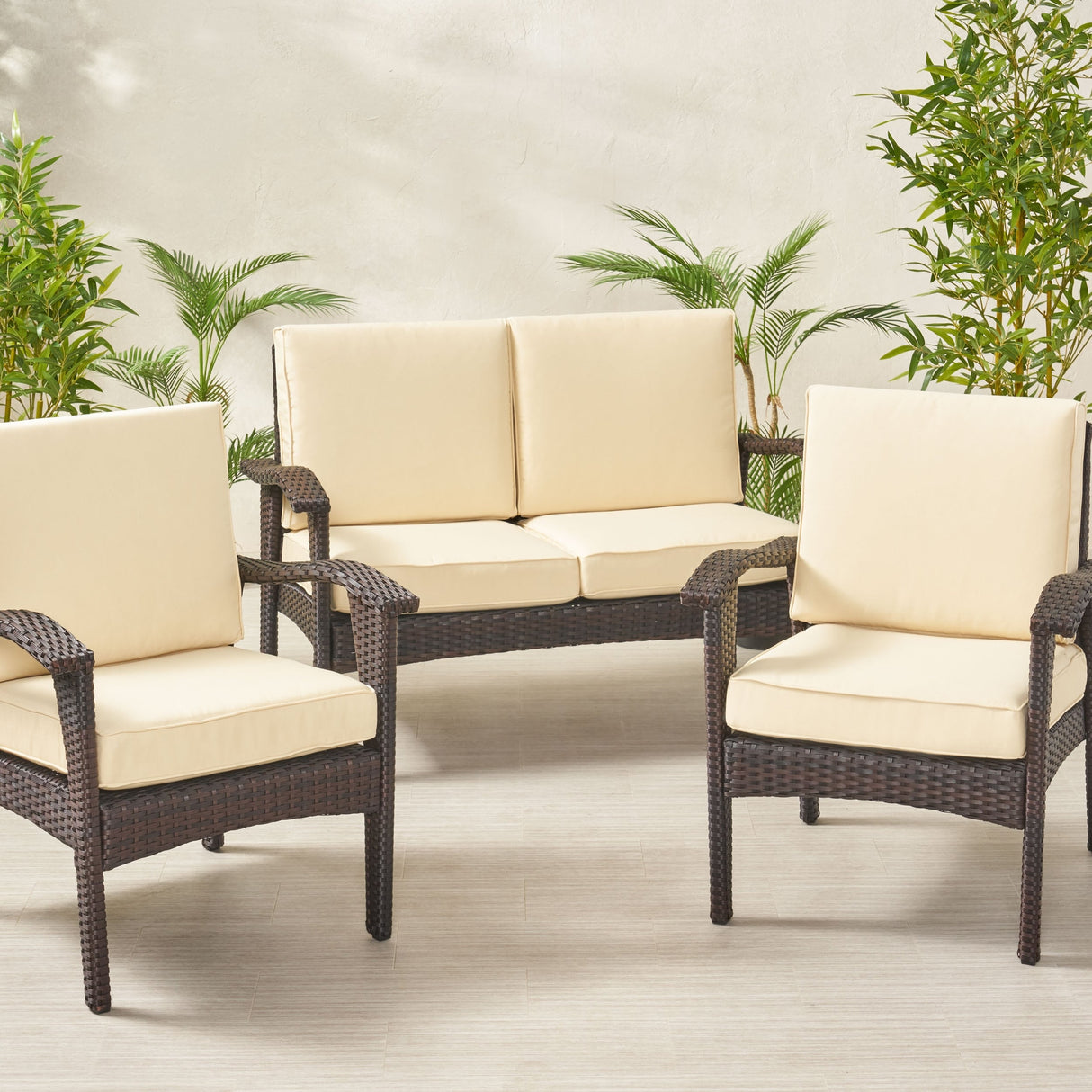 Simone Loveseat and Club Chair Cushions Set by Christopher Knight Home