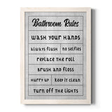 Simple Bathroom Rules-Premium Framed Canvas - Ready to Hang
