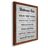 Simple Bathroom Rules-Premium Framed Canvas - Ready to Hang