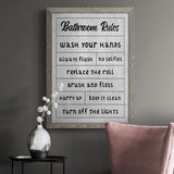 Simple Bathroom Rules-Premium Framed Canvas - Ready to Hang