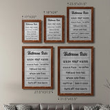 Simple Bathroom Rules-Premium Framed Canvas - Ready to Hang