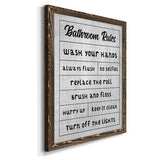 Simple Bathroom Rules-Premium Framed Canvas - Ready to Hang