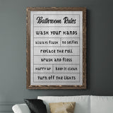 Simple Bathroom Rules-Premium Framed Canvas - Ready to Hang