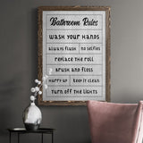 Simple Bathroom Rules-Premium Framed Canvas - Ready to Hang