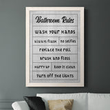 Simple Bathroom Rules-Premium Framed Canvas - Ready to Hang