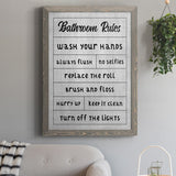 Simple Bathroom Rules-Premium Framed Canvas - Ready to Hang