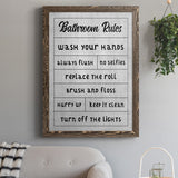 Simple Bathroom Rules-Premium Framed Canvas - Ready to Hang