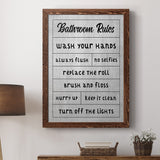 Simple Bathroom Rules-Premium Framed Canvas - Ready to Hang