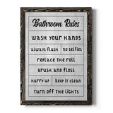 Simple Bathroom Rules-Premium Framed Canvas - Ready to Hang