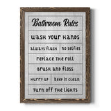 Simple Bathroom Rules-Premium Framed Canvas - Ready to Hang