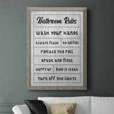 Simple Bathroom Rules-Premium Framed Canvas - Ready to Hang