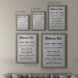 Simple Bathroom Rules-Premium Framed Canvas - Ready to Hang