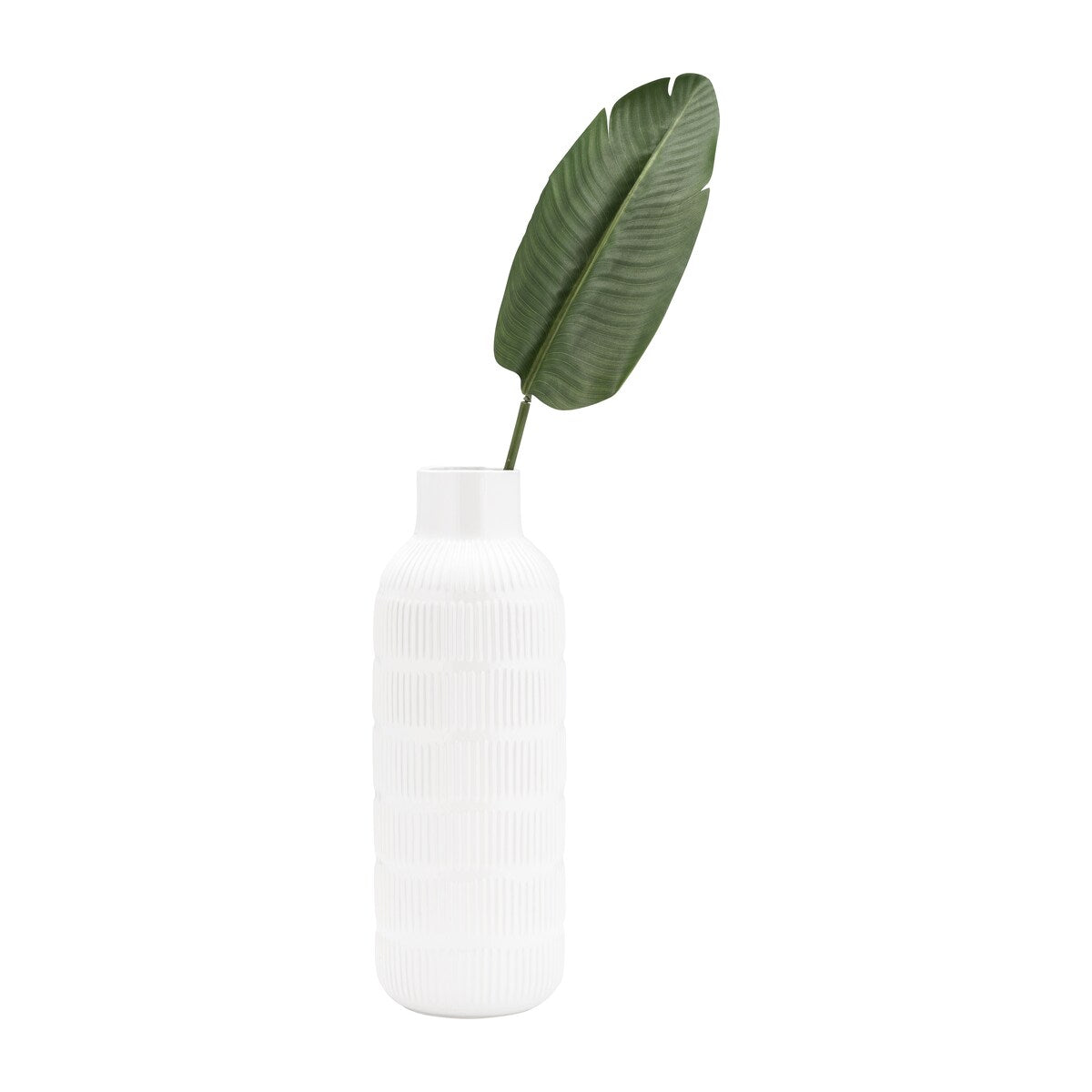 Simple Ceramic Vase Contemporary Pearl Stripe 21" Vase for Floral Arrangements Stylish Table Centerpiece Home,