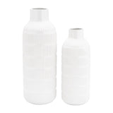 Simple Ceramic Vase Contemporary Pearl Stripe 21" Vase for Floral Arrangements Stylish Table Centerpiece Home,