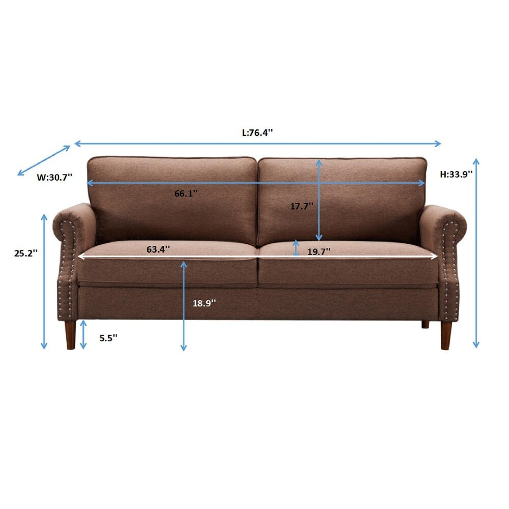 Simple Contemporary Style Living Room Sofa with Nailhead Decor