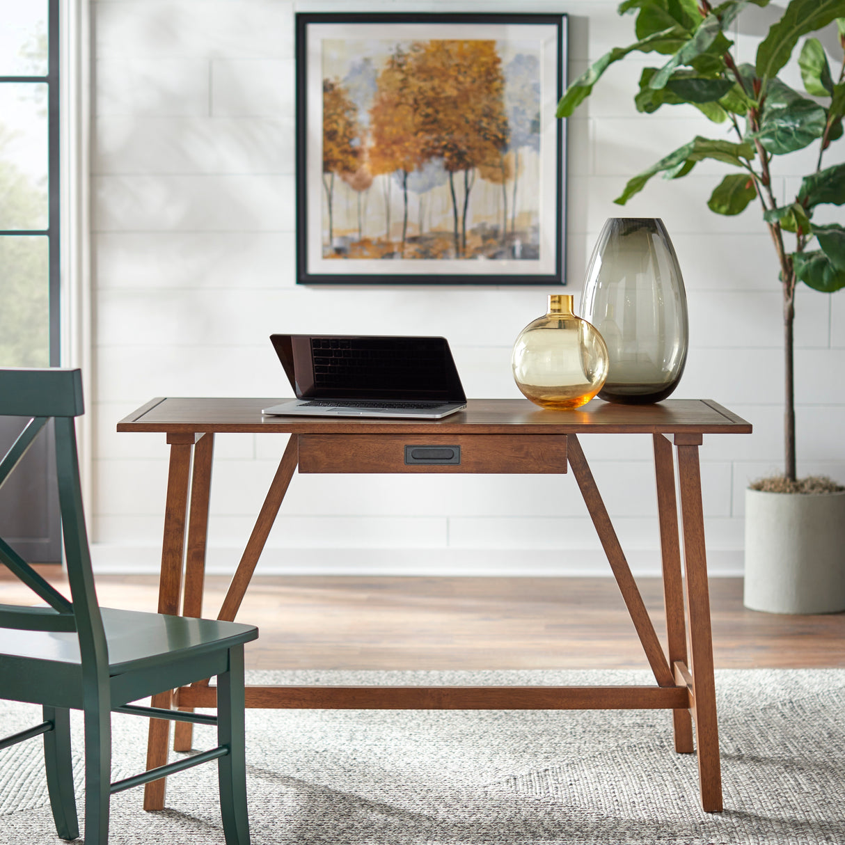 Simple Living Boulder Solid Wood Trestle Desk