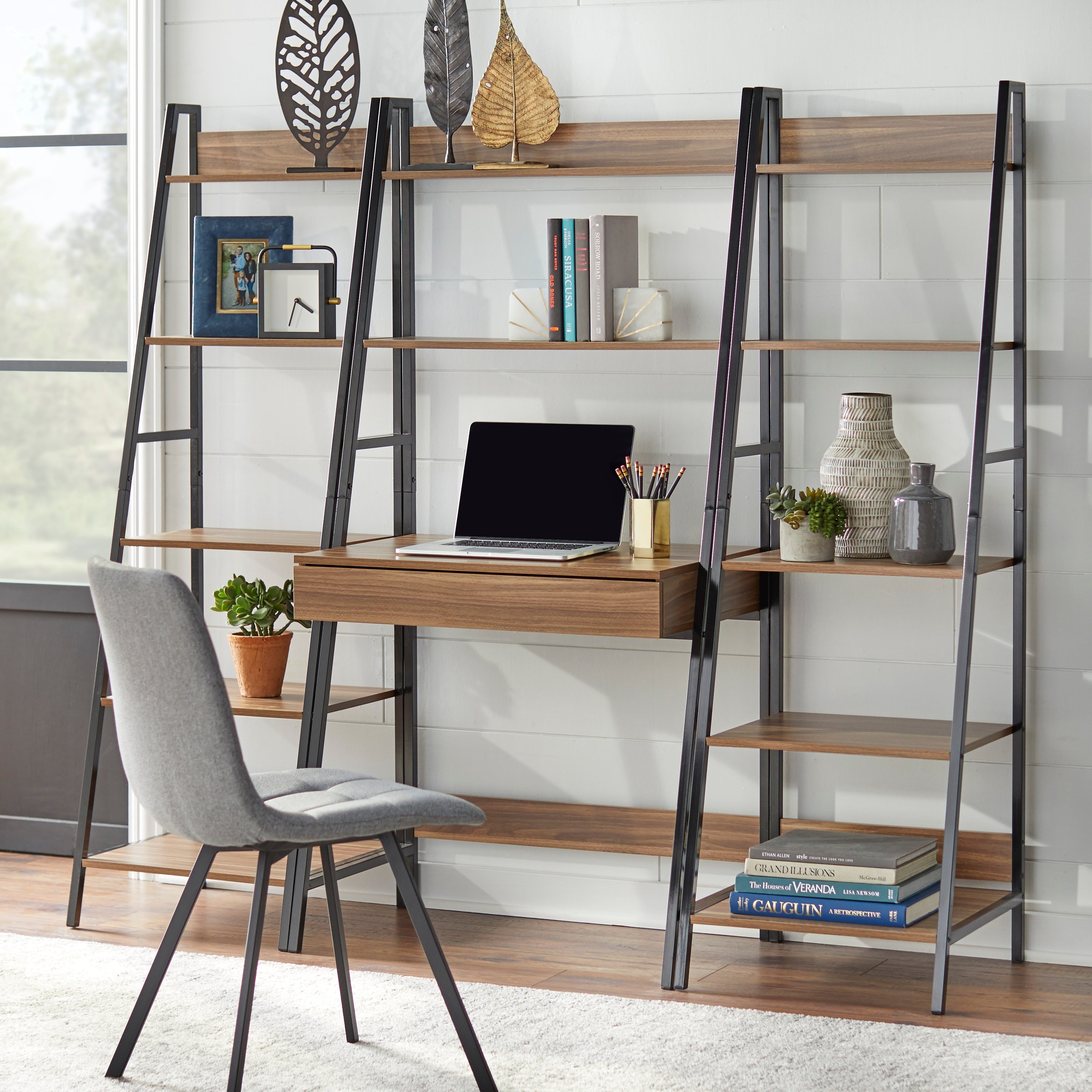 Simple Living Denton Ladder Desk and Bookshelf 3 Piece Set Overstock