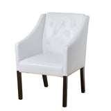 Simple Living Tufted White Faux Leather Guest Chair