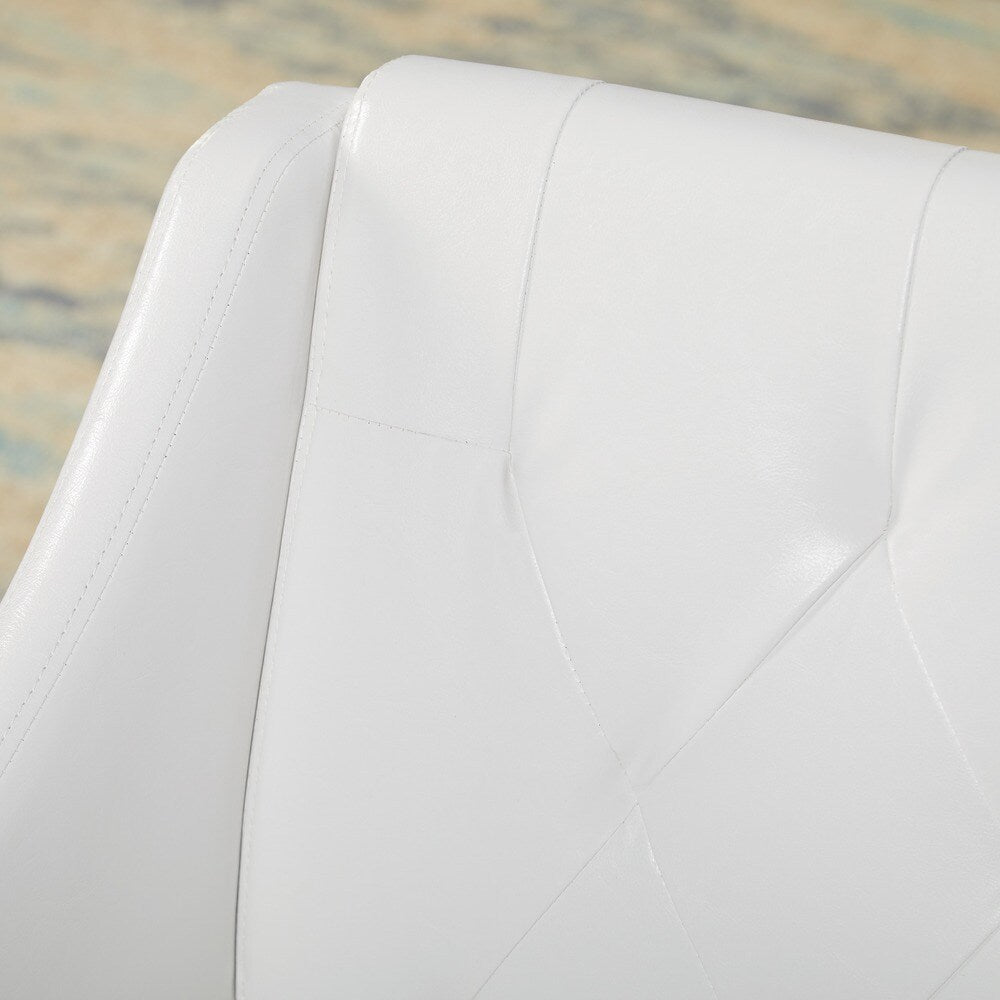 Simple Living Tufted White Faux Leather Guest Chair