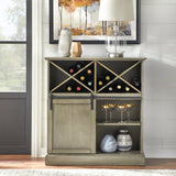 Simple Living Wise Farmhouse Barn Door Bar Cabinet