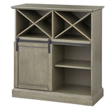 Simple Living Wise Farmhouse Barn Door Bar Cabinet