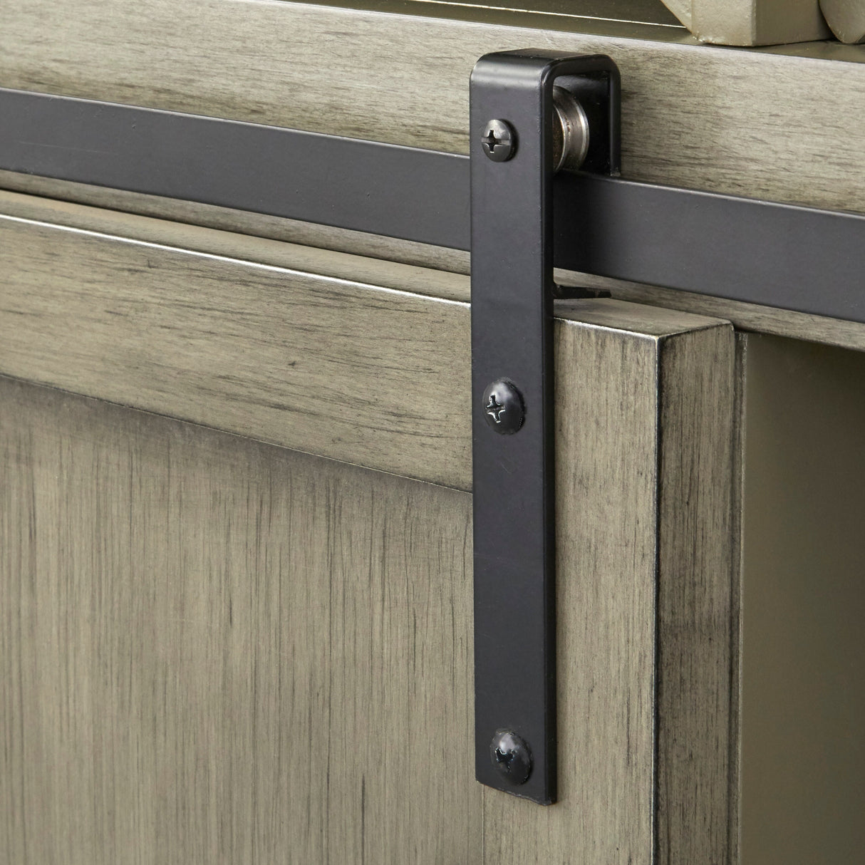 Simple Living Wise Farmhouse Barn Door Bar Cabinet