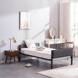 Simple Soft Cover Headboard Platform Bed Daybed Black Twin Size