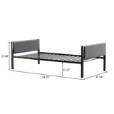 Simple Soft Cover Headboard Platform Bed Daybed Black Twin Size
