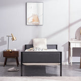 Simple Soft Cover Headboard Platform Bed Daybed Black Twin Size
