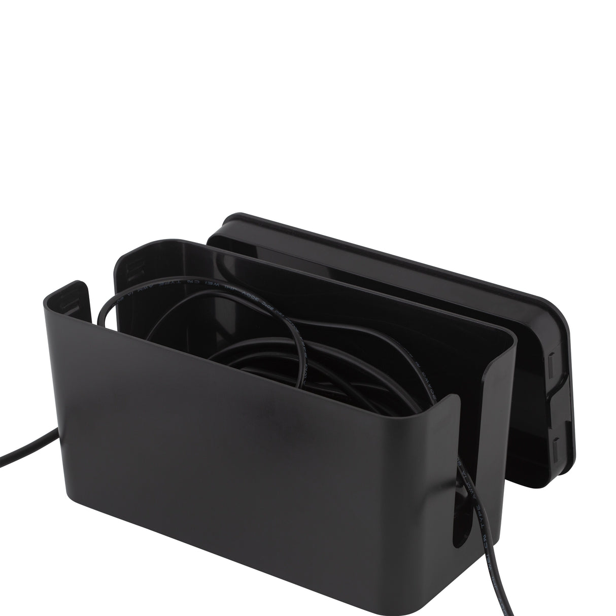 Simplify 2 Pack Cable Organizer Boxes in Black - 12.6' x 5.35" x 4.33" ; 9" x 4.3" x 4.6"