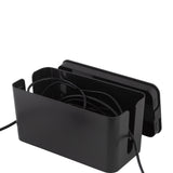 Simplify 2 Pack Cable Organizer Boxes in Black - 12.6' x 5.35" x 4.33" ; 9" x 4.3" x 4.6"