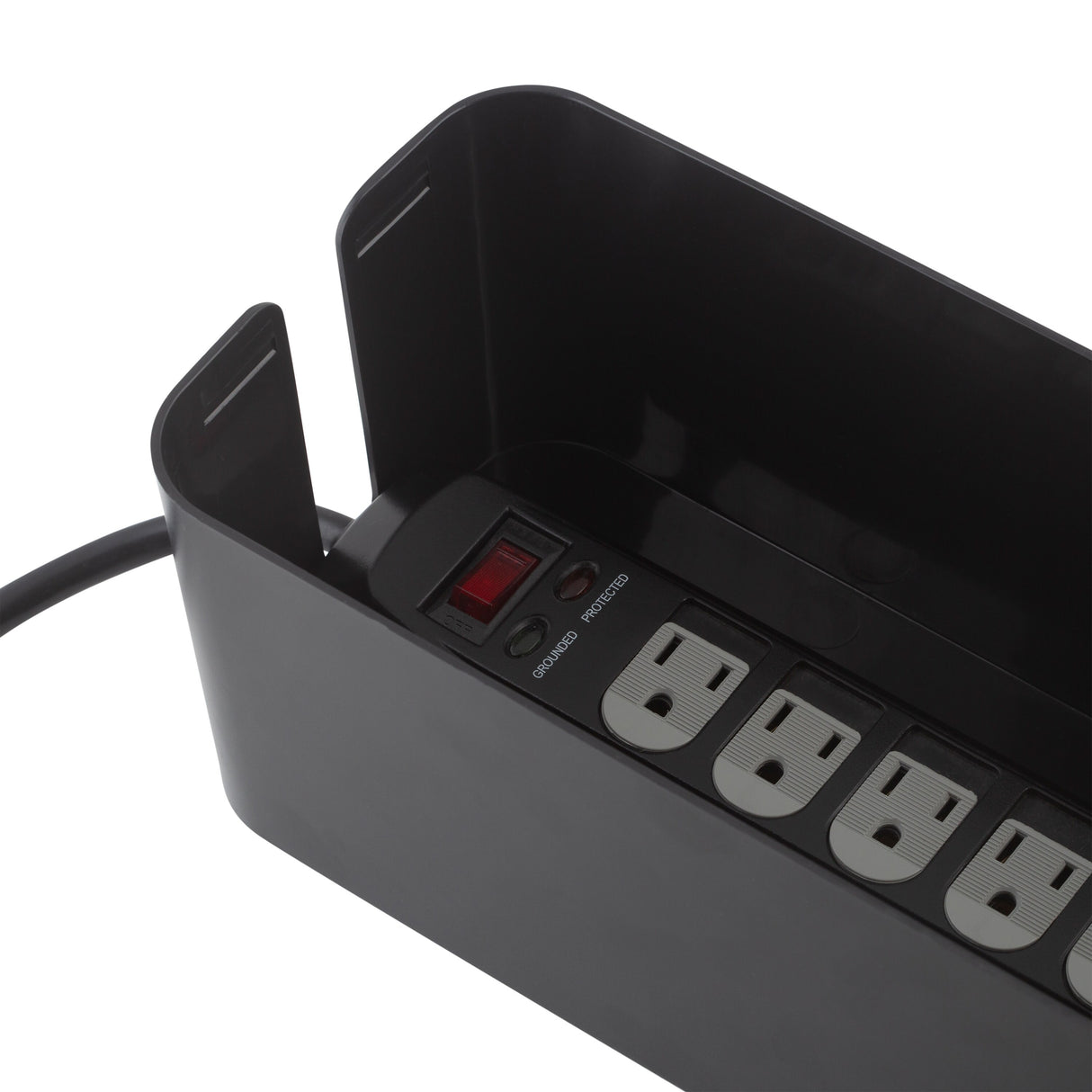 Simplify 2 Pack Cable Organizer Boxes in Black - 12.6' x 5.35" x 4.33" ; 9" x 4.3" x 4.6"