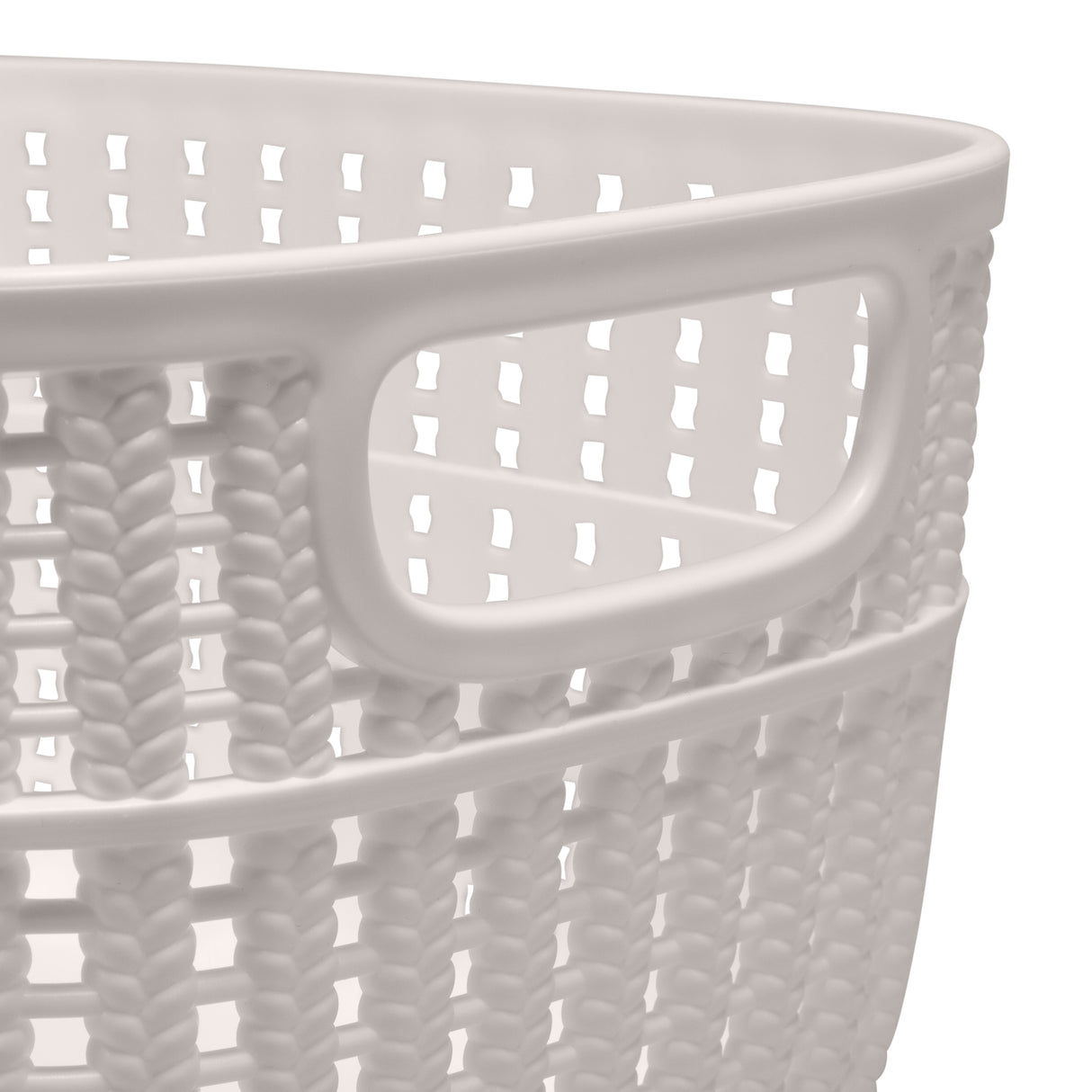 Simplify 2-Tone Decorative Small Storage Basket in Ivory - 9.4"x 7"x 4.8"