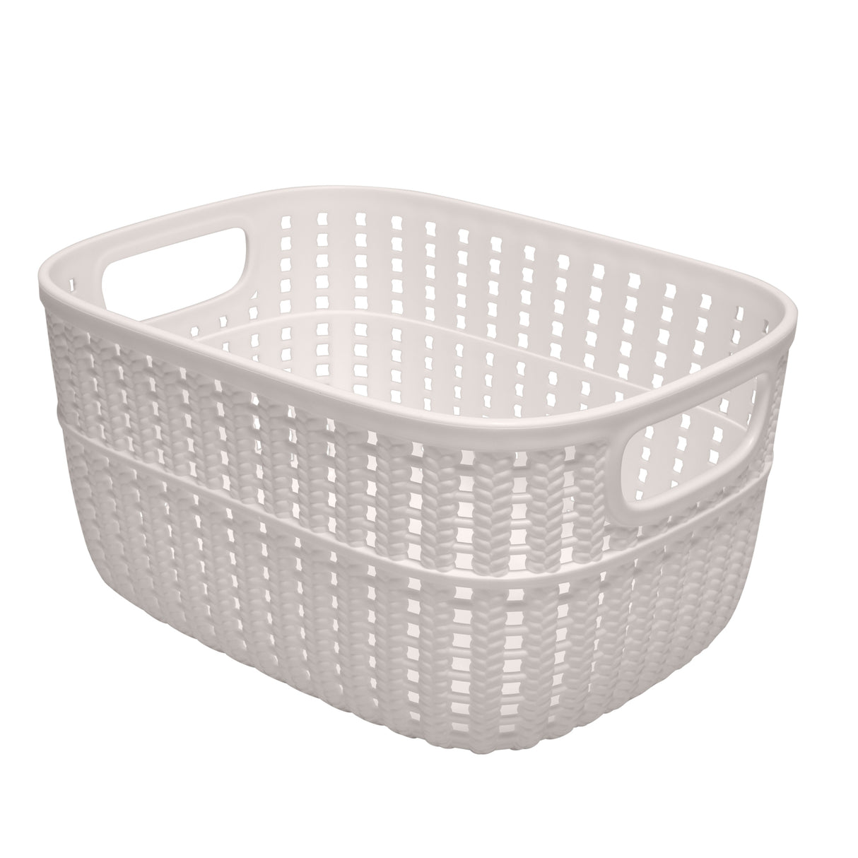 Simplify 2-Tone Decorative Small Storage Basket in Ivory - 9.4"x 7"x 4.8"