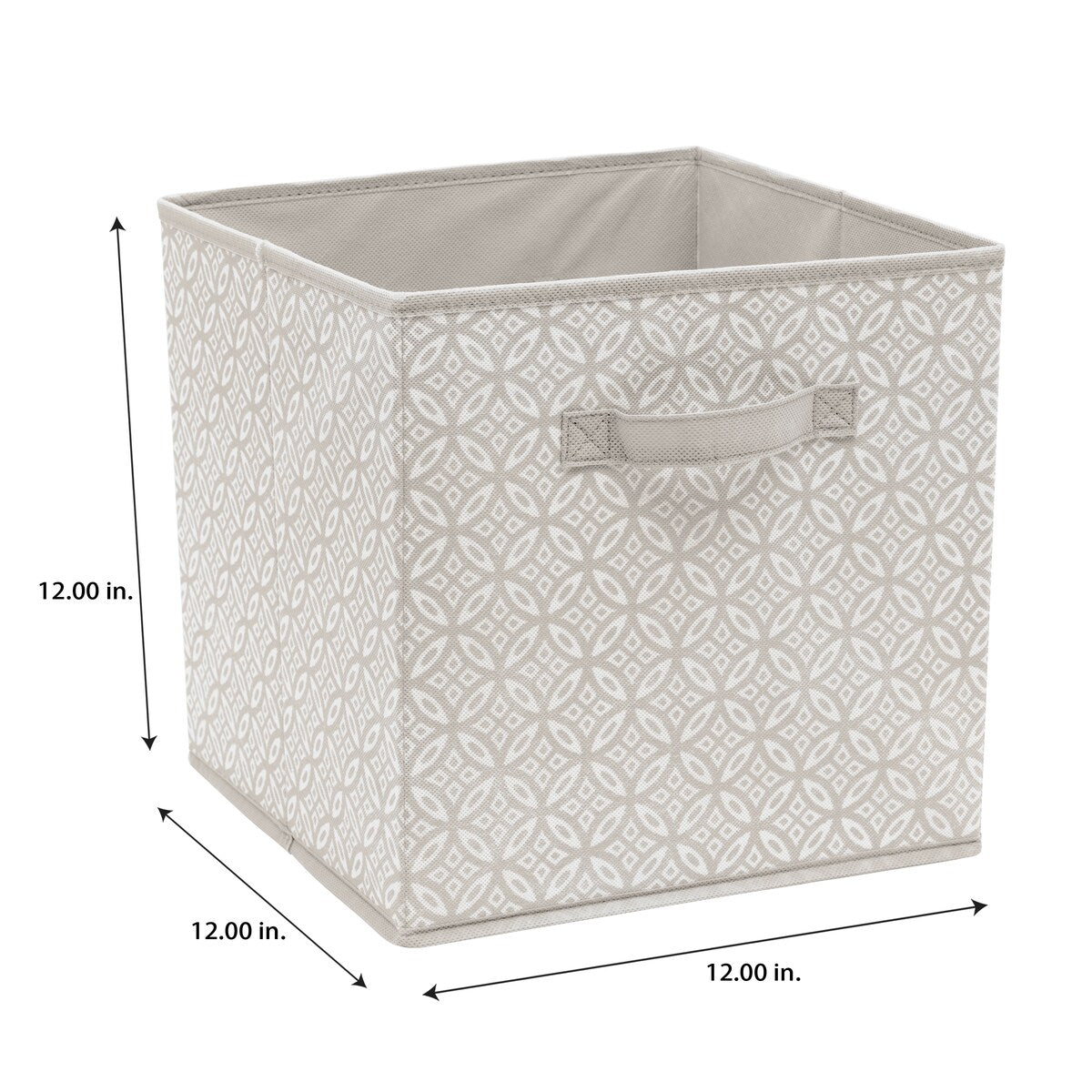 Simplify Boho Collapsible Storage Cube in Grey - 12" x 12" x 12"