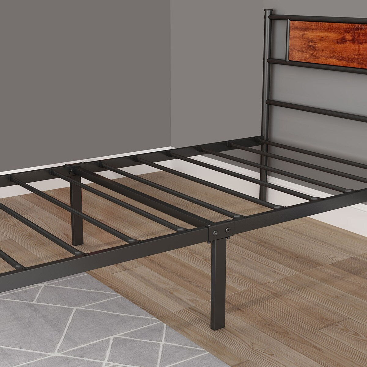 Simplism metal bed frame with 12.7" height platform,twin size