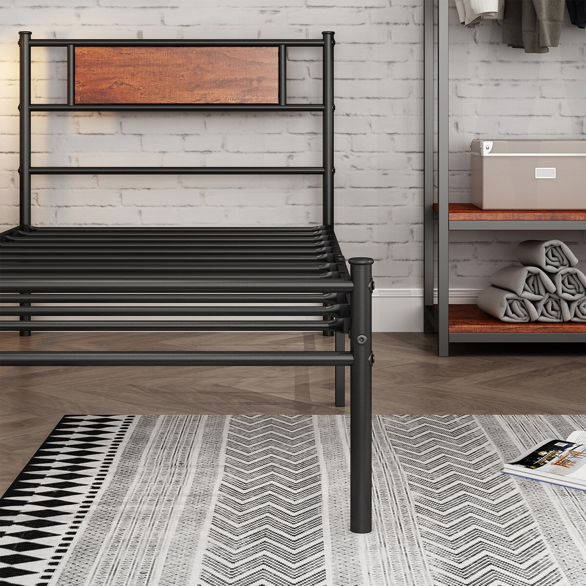 Simplism metal bed frame with 12.7" height platform,twin size