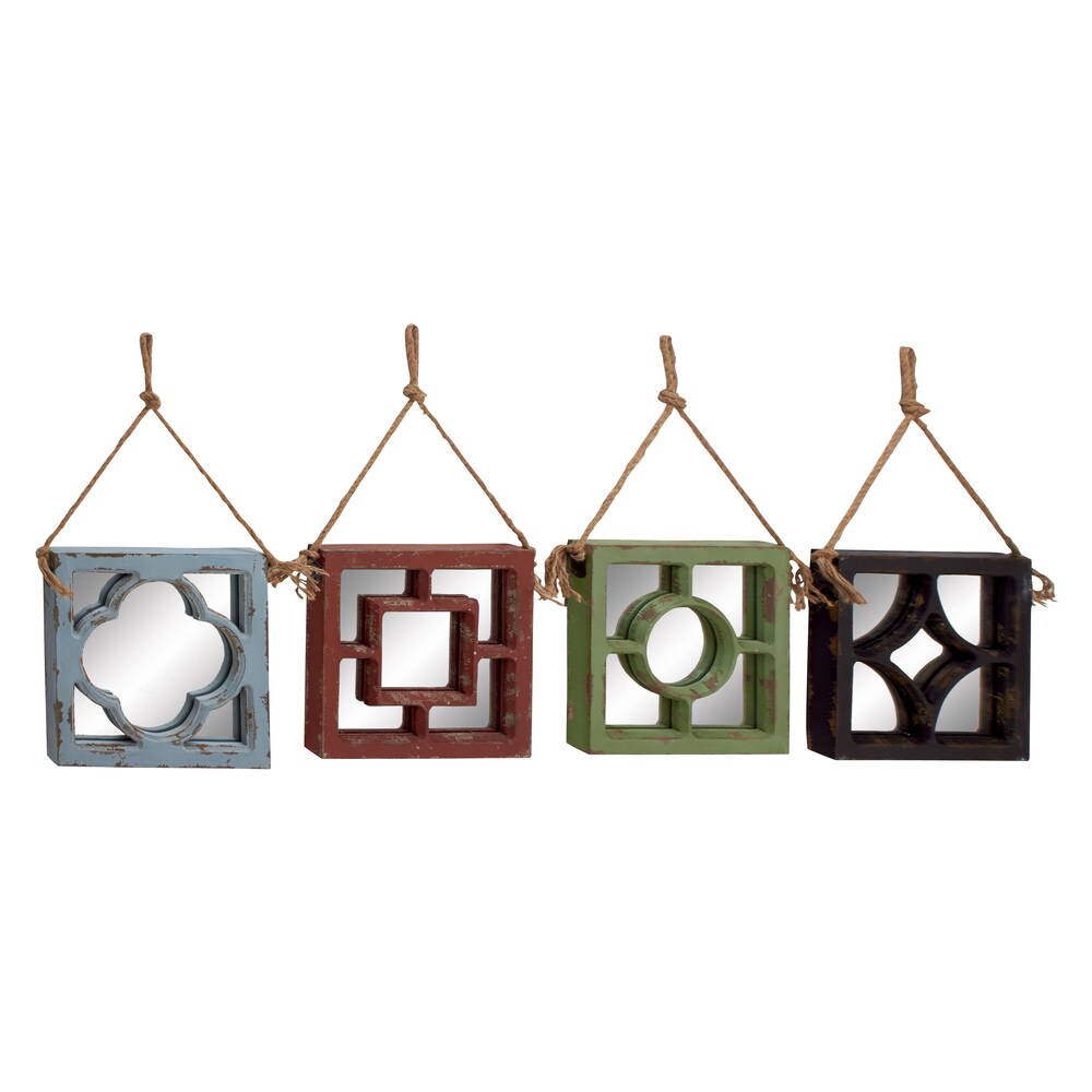 Simply Lovely Wood Wall Mirror 4 Assorted