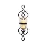 Black Metal with Glass Candle Sconce